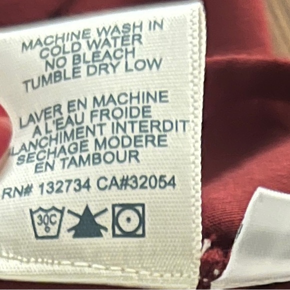 Cloth & Stone Women's Medium Wine Colored L/S Button Down Blouse with tie Front - Picture 9 of 11